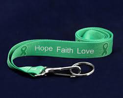 Green Ribbon awareness lanyards