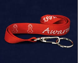 Red Ribbon custom awareness lanyards