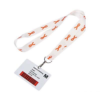 White Ribbon awareness lanyards